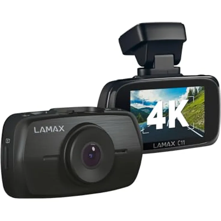 Lamax C11 GPS 4K-Autokamera, 4K Dashcam, 256 GB Speicherkarte, Loop-Aufnahme, Parkmodus, 3M-Magnethalterung