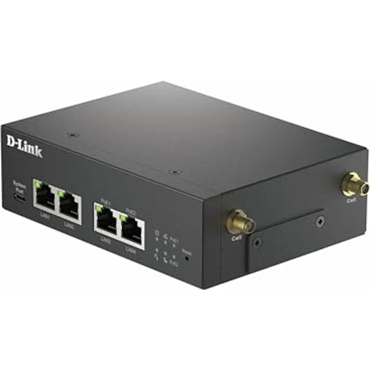 D-Link 5G Multi-Connect PoE Modem, Router mit 4 RJ-45-Anschlüssen bis 1000 Mbit/s, 2 PoE-Ports und 4 externen Antennen, Schwarz – Bild 5
