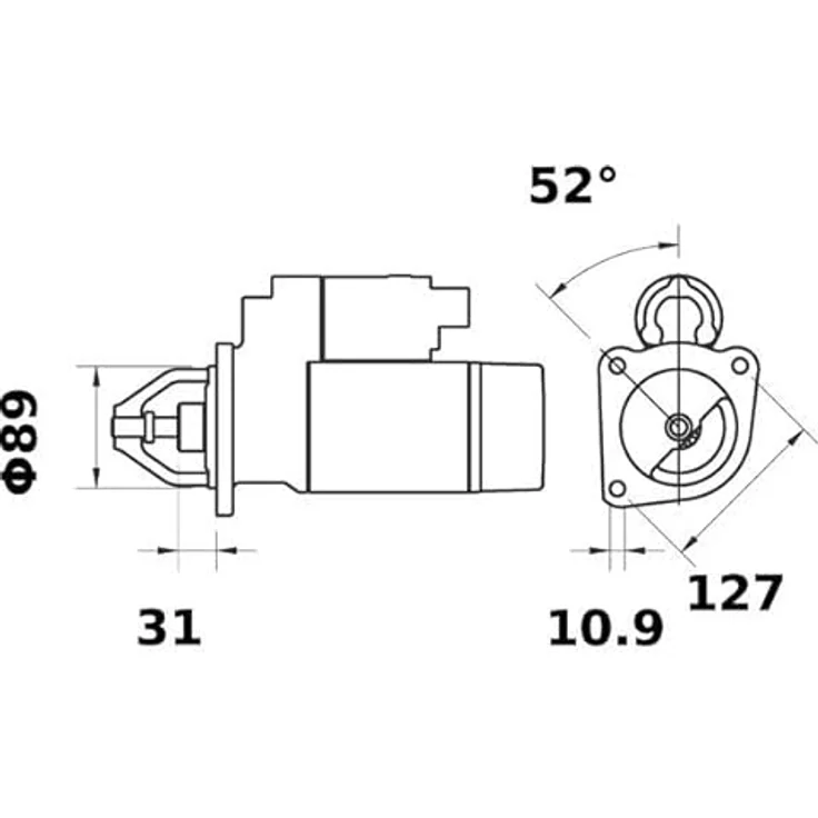 MAHLE ORIGINAL MS 225, Starter Anlasser 4,2kW 12V für LKW, drehrichtung im Uhrzeigersinn, mit Reduktionsgetriebe, 10 Zähne – Bild 7