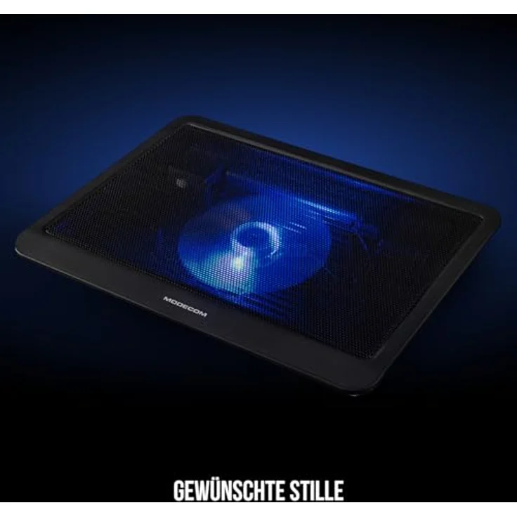MODECOM CF13 Laptop Kühlpad bis 14 Zoll, ergonomische Kühlung mit leisem USB-Lüfter, rutschfeste Oberfläche, schwarzes Cooling Pad – Bild 4