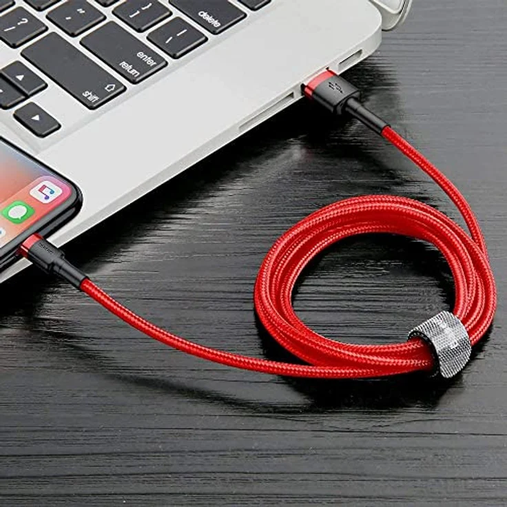 Baseus Cable Cafule - USB to Lightning - 2,4A 0,5 m (CALKLF-A09) red – Bild 7