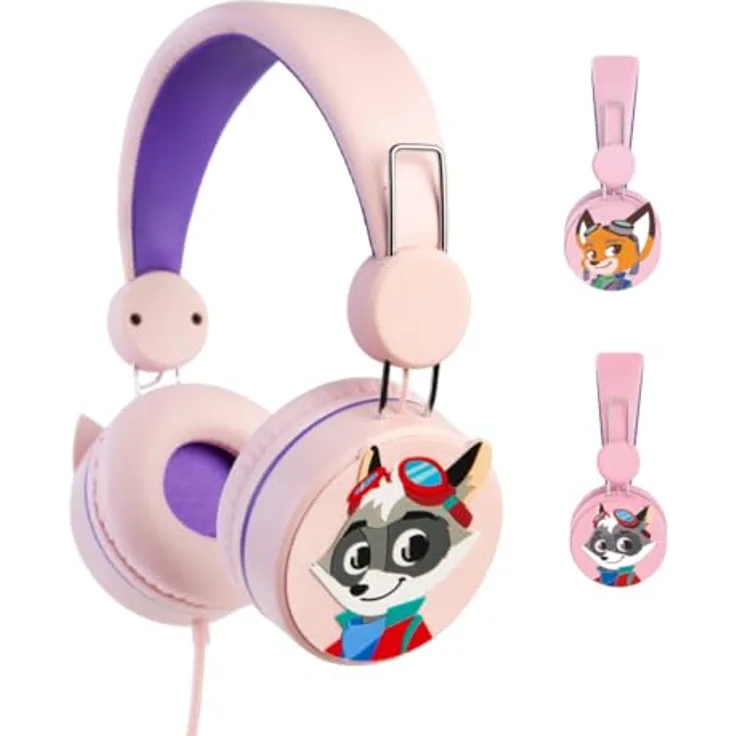 Edurino LernOhren, rosa, Kopfhörer mit verstellbarem Kopfband und Kids SafeAudio bis 85 dB