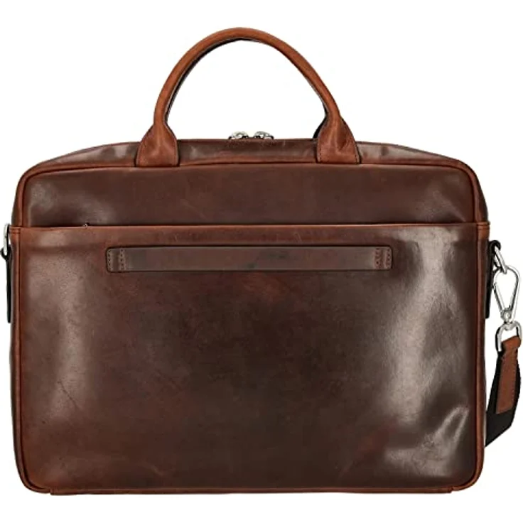JOOP! Loreto Pandion BriefBag, edle Laptoptasche aus glattem Fettleder, braun, für A4-Unterlagen und 15,6 Zoll Laptop, mit Trolley-Aufsteckfunktion und verstellbarem Schultergurt – Bild 4