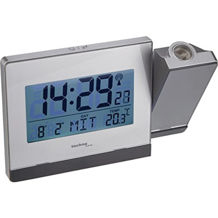 Technoline WT 538 Touchsensor Funk-Projektionswecker, Plastik, silber-anthrazit, 15 x 4 x 9 cm – Bild 1