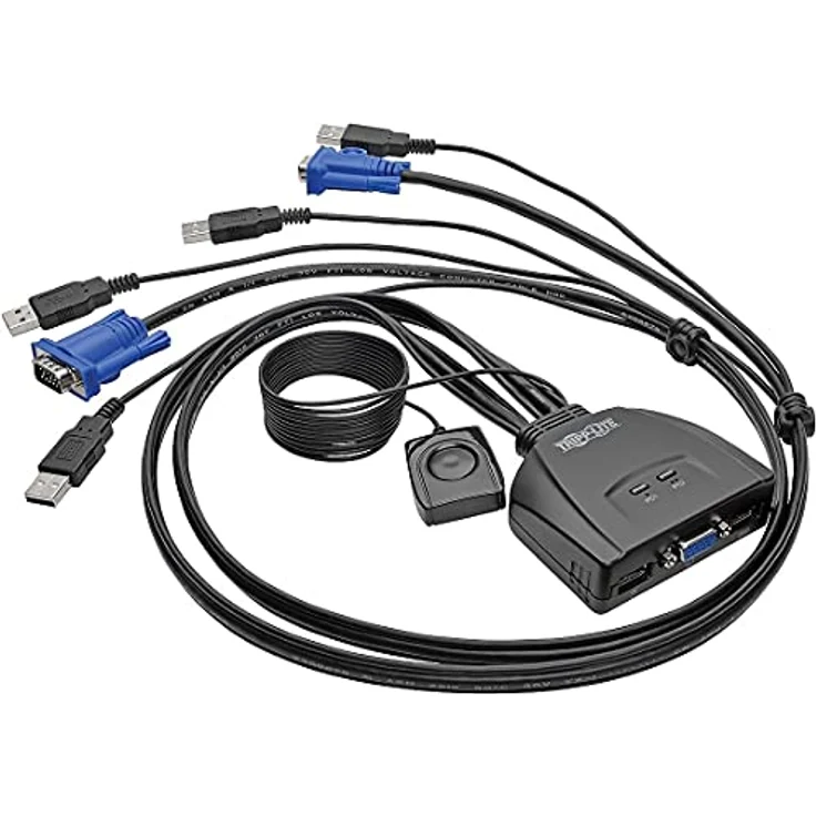 TrippLite by Eaton 2-Port USB/VGA Kabel KVM-Switch mit Kabeln und USB-Peripherie-Freigabe – Bild 1