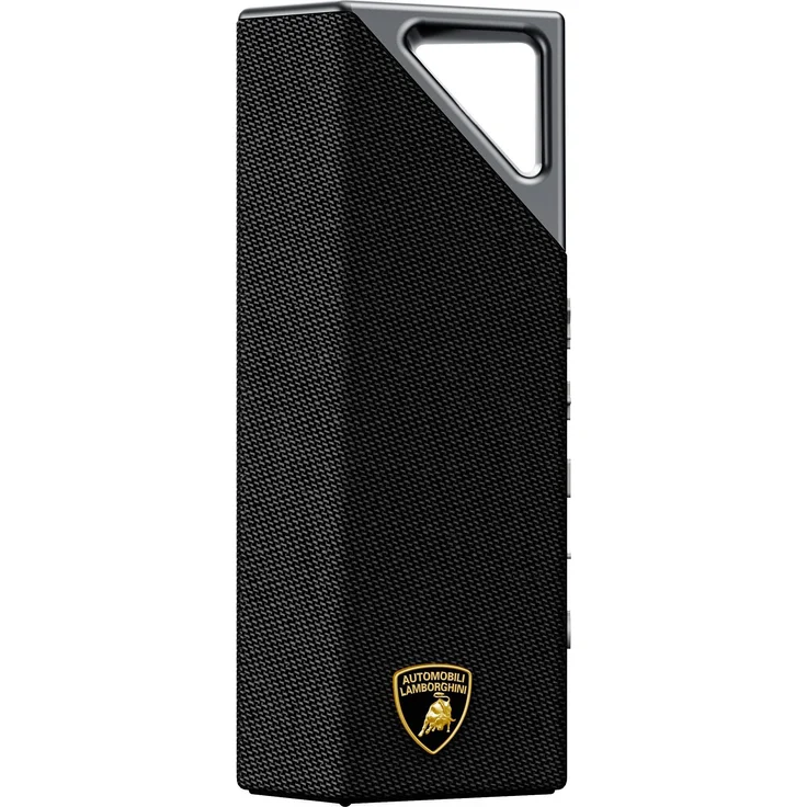Bugani Brief Bluetooth-Lautsprecher, Akkubetrieb mit 10 h Laufzeit, Schwarz/Silber, IPX7 wasserdicht, Bluetooth 5.4