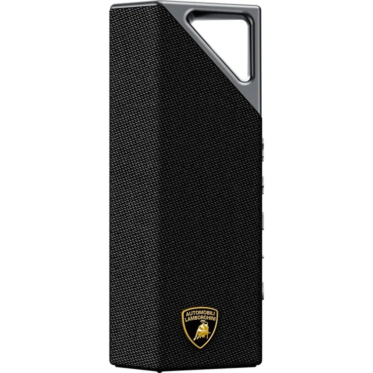 Bugani Brief Bluetooth-Lautsprecher, Akkubetrieb mit 10 h Laufzeit, Schwarz/Silber, IPX7 wasserdicht, Bluetooth 5.4