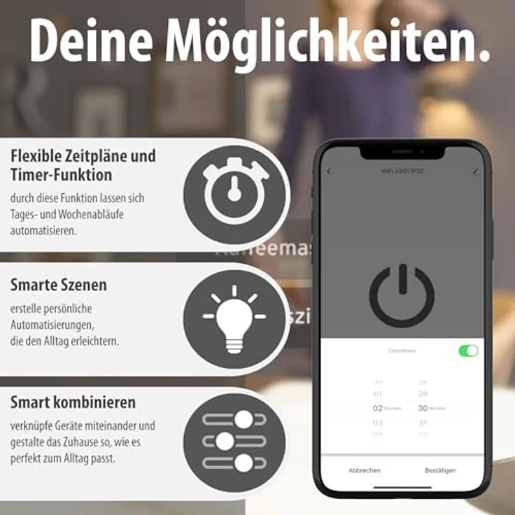 Brennenstuhl 1294880, Smarte Steckdose, WLAN, kabellos, weiß, 3680 W – Bild 6