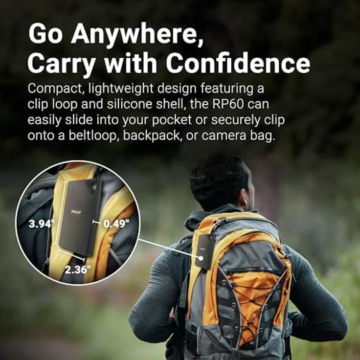 PNY RP60 2TB USB 3.2 Gen 2x2 Typ-C Portable SSD - Wasserdichtes Design, bis zu 2.000MB/s Lesegeschwindigkeit – Bild 3