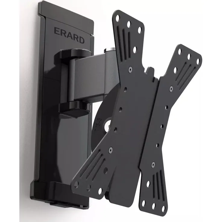 Erard 048520 Neigbare Wandhalterung für Bildschirme 19-49 Zoll, titanfarbene Epoxidharz-Beschichtung, schwenkbar, kompatibel mit LCD, LED, OLED, QLED, mini-LED