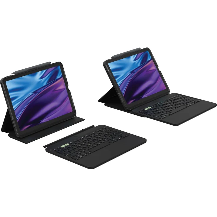 ZAGG Pro Keys 2, Bluetooth Tastatur und Foliohülle für iPad Air 11 (M2), Schwarz