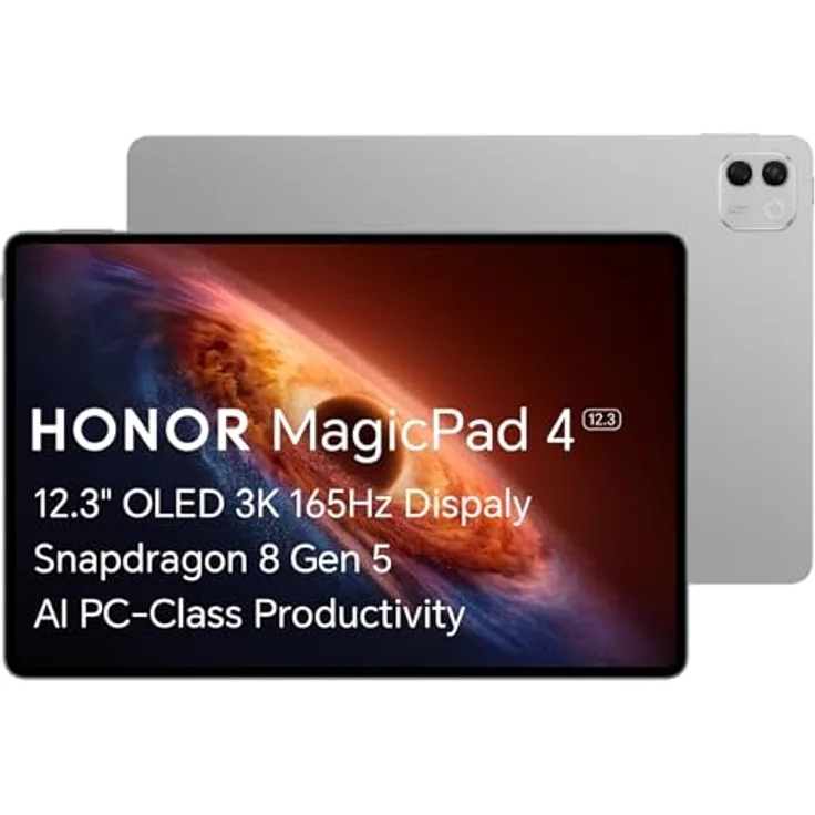 Honor MagicPad 4 12,3 Zoll OLED Tablet, Snapdragon 8 Gen 5, 16GB RAM, 512GB Speicher, 10.100 mAh Akku, 3K Display 2400 Nits