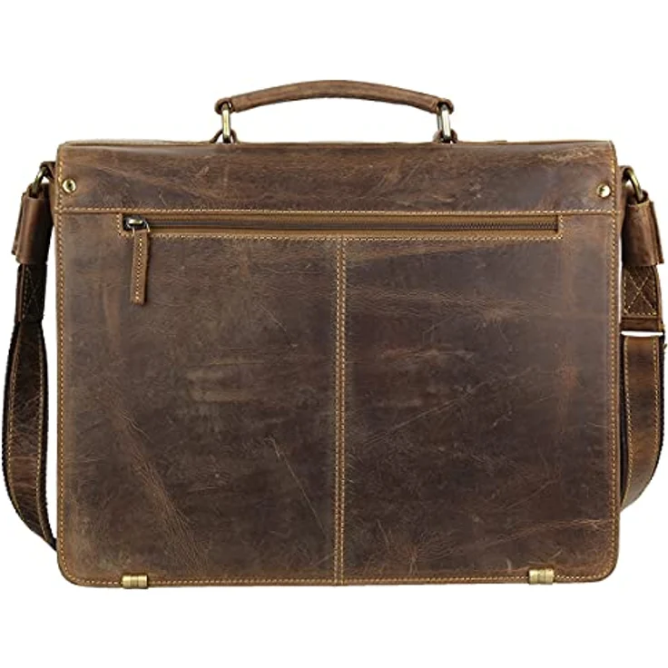 Greenburry Vintage Aktentasche Leder, 40 cm, braun, 100% Leder – Bild 7