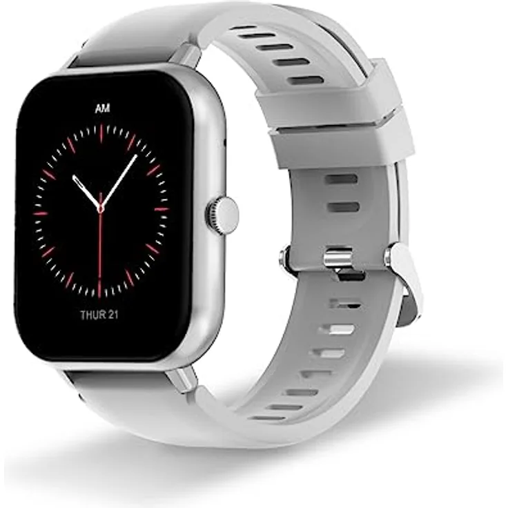 DCU TECNOLOGIC - Curved Glass Pro Smartwatch - 1,83'' HD-Touchscreen - Personalisierbar - IP67 Wasserdicht - 123 Sportmodi - Grau