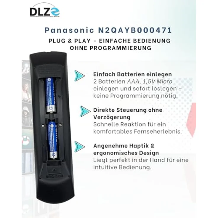 Panasonic N2QAYB000471, Original-Fernbedienung für Viera TVs, sofort einsatzbereit, ergonomisches Design, zuverlässige Signalübertragung – Bild 3