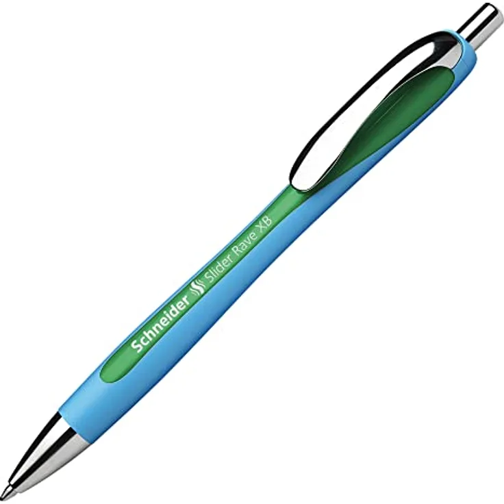Schneider Kugelschreiber Slider Rave XB, Gehäuse blau/grün, Schreibfarbe grün