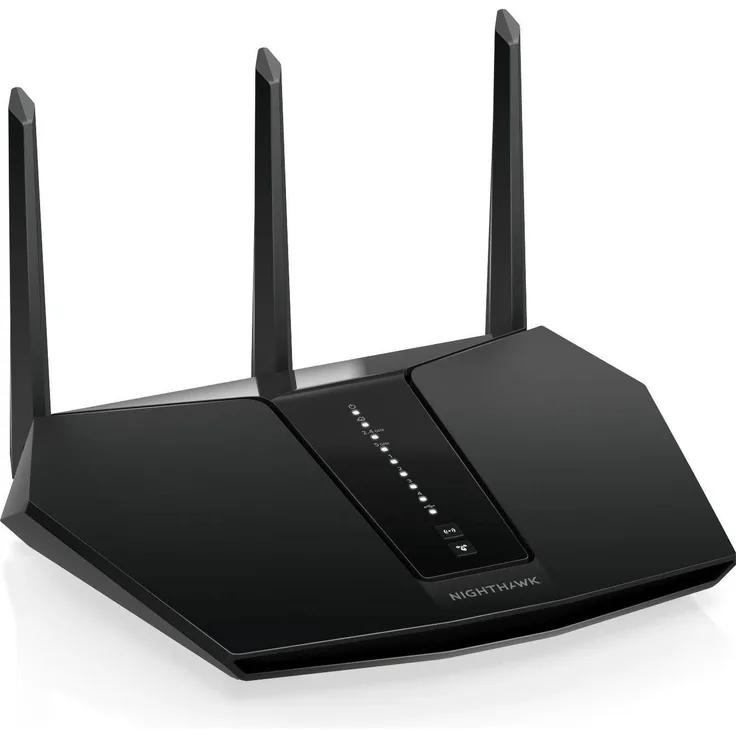 Netgear Nighthawk RAX30-100EUS, WiFi 6 Router mit 1,5 GHz Triple-Core Prozessor, bis zu 2,4 Gbit/s, Schwarz