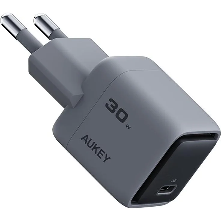 Aukey PA-C1, 30 W USB Ladegerät mit universellem USB-C-Anschluss, Grau