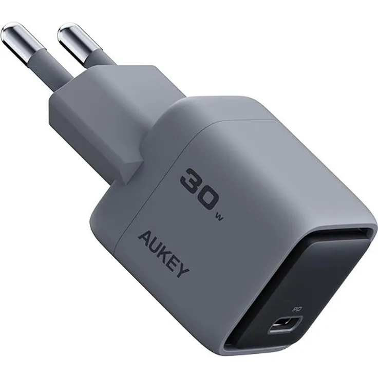 Aukey PA-C1, 30 W USB Ladegerät mit universellem USB-C-Anschluss, Grau