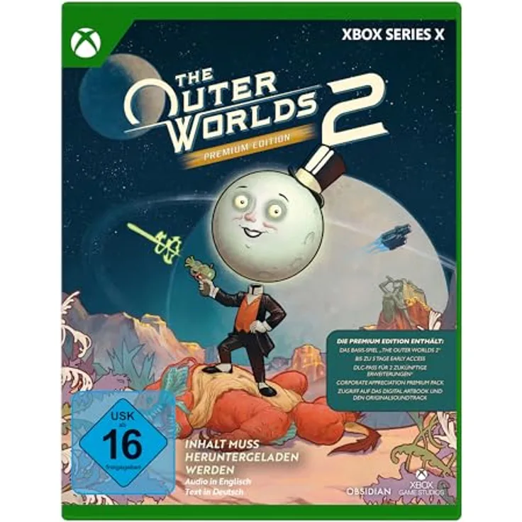 Xbox The Outer Worlds 2 – Premium Edition – Disc, inkl. DLC-Pass für zukünftige Story-Erweiterungen, digitales Artbook und Soundtrack, Xbox Series X