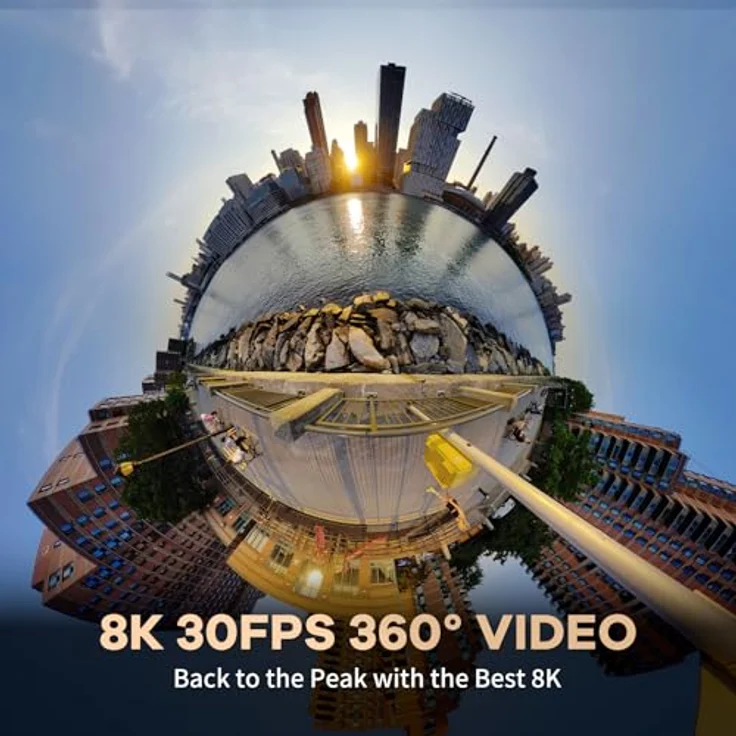 Kandao QooCam 3 Ultra, 8K Action Cam mit SuperSteady Stabilisierung, Bluetooth, GPS und 128 GB Speicher, Schwarz – Bild 2