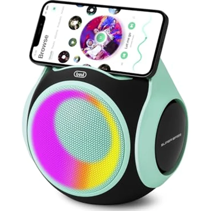 Trevi XR 8A 202 Tragbarer Bluetooth-Lautsprecher 20 W, TWS-fähig, USB-Anschluss, Micro SD, Wasserfest, Türkis – Bild 3