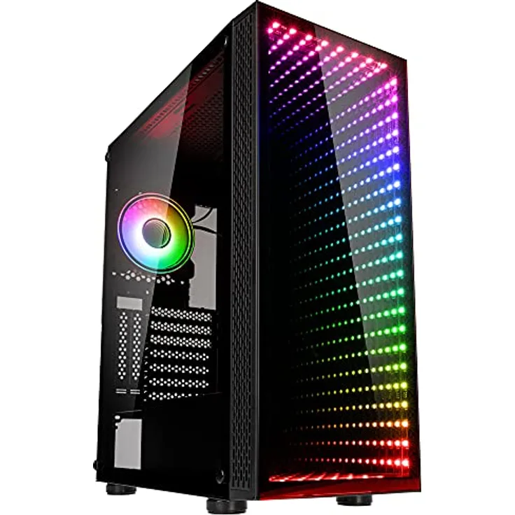 Kolink Void Rift PC Gehäuse Midi Tower Case mit ARGB-beleuchteter Front, Glas mit Vertikaler GPU-Einbau Möglich, Gaming, Tempered Glass for Computer Case ATX