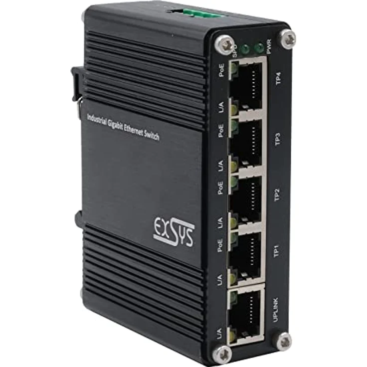 Exsys EX-62020PoE 5-Port PoE Industrie Ethernet Switch – Bild 1
