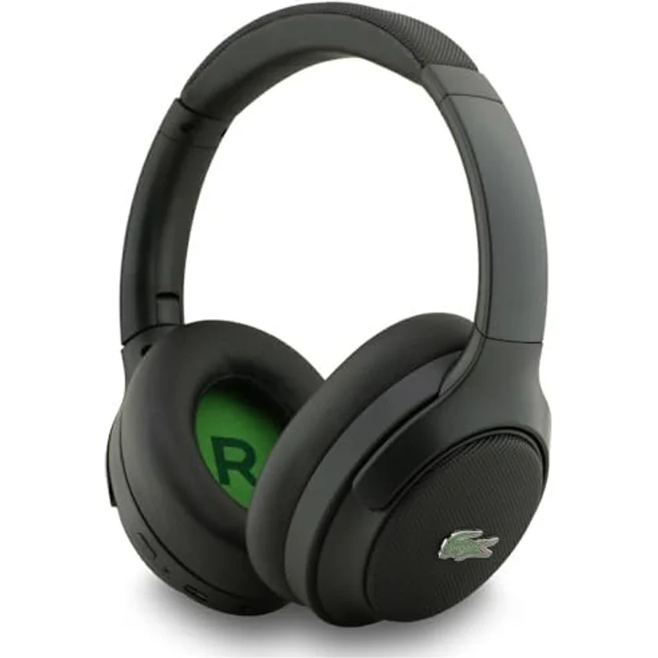 Lacoste Petit Pique ANC/ENC Wireless Headphones, aktive Geräuschunterdrückung, 42 h Akkulaufzeit, kabellos, Schwarz – Bild 1