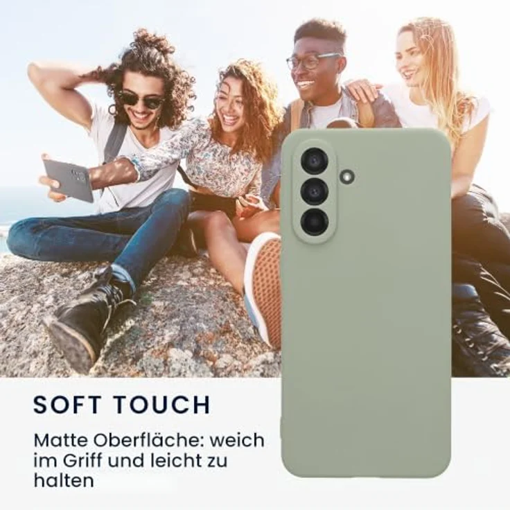 kwmobile Handyhülle für Samsung Galaxy A56 5G, weiches Silikon Case, reißfest und rutschfest, Graugrün – Bild 4