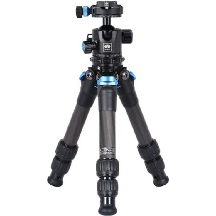 Sirui Compact XS Powerzwerg Carbon + ST-10X, Ministativ mit Kugelkopf, rutschfesten Füßen und 360° Drehung