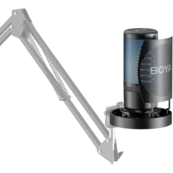 Boya K3 USB Mikrofon, beleuchtetes Kondensatormikrofon mit Geräuschunterdrückung und 48 kHz/24-Bit Audioqualität – Bild 4