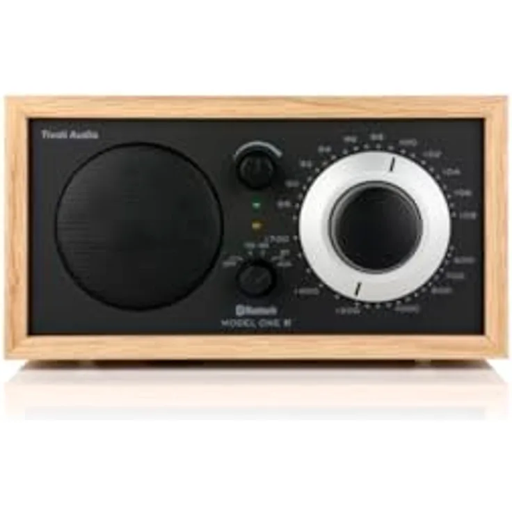 Tivoli Audio Model One BT Bluetooth UKW-/MW-Tisch Radio (Eiche/Schwarz/Schwarz), Mono-Bluetooth-Lautsprecher mit natürlicher Klangwiedergabe