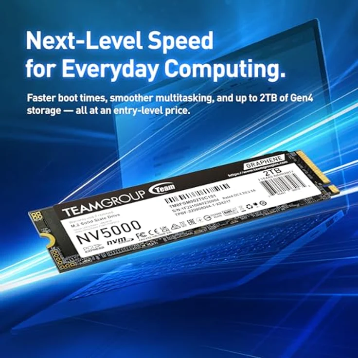 TEAMGROUP NV5000 1 TB, PCIe 4.0 x4 NVMe SSD mit M.2 2280 und Graphen-Kühlkörper – Bild 2