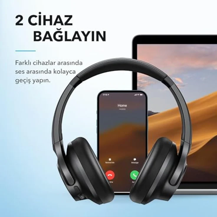 SOUNDCORE BY ANKER Q21i NC, Over-ear Kopfhörer mit Hybrid Active Noise Cancelling, 40h Spielzeit und Hi-Fi Sound, Schwarz – Bild 7