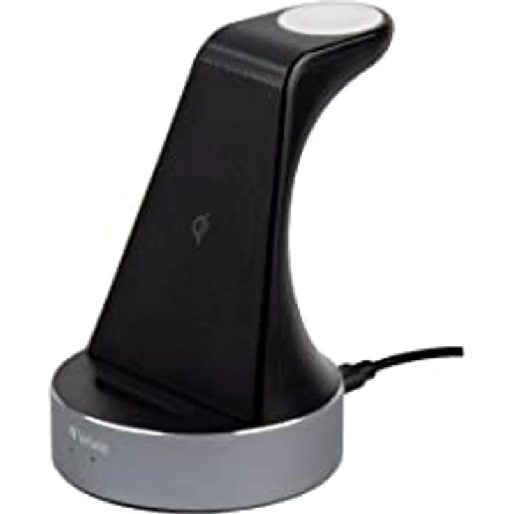 Verbatim 2-in-1 Qi MFi Wireless Charger WCS-01, für iPhone, Apple Watch & Qi-fähige Geräte, Handy Ständer mit induktiver Ladestation, kabelloses Ladegerät für Apple, Samsung und mehr – Bild 1