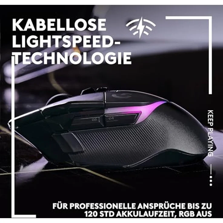 Logitech G G502 X Plus Lightspeed + G640 SE Combo, Kabellose RGB-Gaming-Maus mit HERO 25K Sensor und großem Stoff-Gaming-Mauspad (460 x 400 x 3 mm), Schwarz – Bild 3