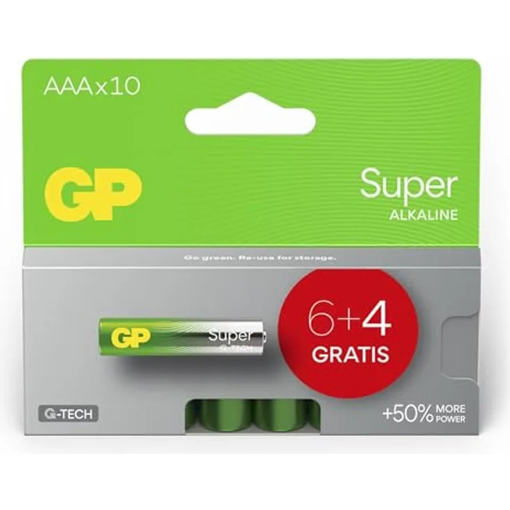 GP 6+4 Super Alkaline 1,5 V AAA Micro LR03 GPSUP24A997C10 Marke: