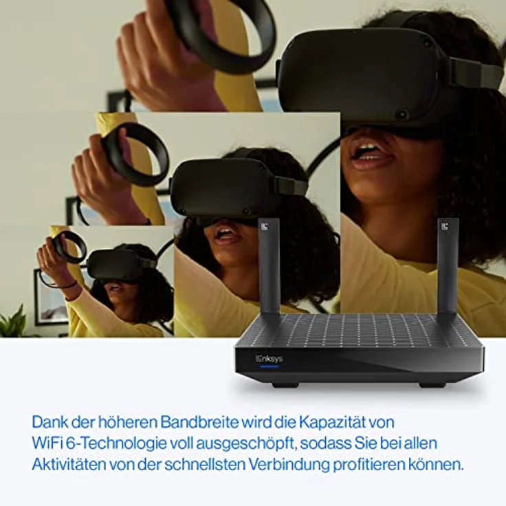 Linksys Hydra 6 Dual-Band WiFi 6-Mesh-Router (AX3000) – Gaming-Router mit bis zu 3,0 Gbit/s, unterstützt mehr als 25 Geräte; 185 m2 Funkabdeckung – funktioniert mit dem Linksys Mesh-WLAN-System – Bild 3
