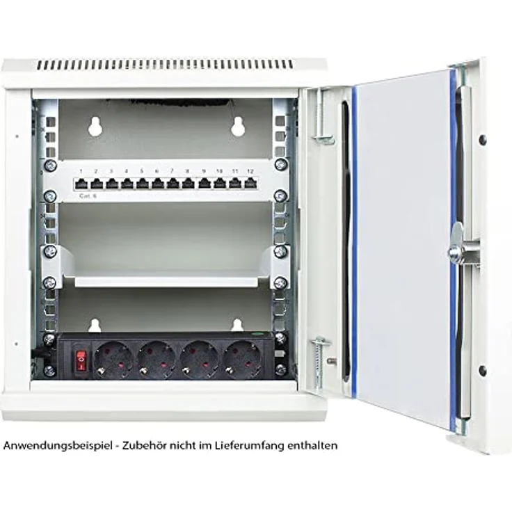 Good Connections GC R0111 10" Wandgehäuse, 12HE, 300mm tief, grau, Serverschrank mit abschließbaren Türen – Bild 4