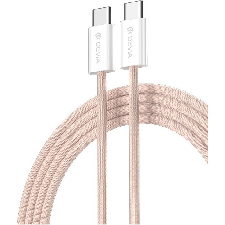 Devia Ladekabel Smart EC325 PD USB-C - USB-C, 1 m, 60W, 3A, bruch- und rissbeständig, schwarz/pink