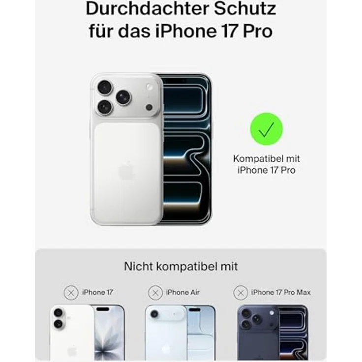 Belkin SheerForce Grip, Schutzhülle für iPhone 17 Pro in Schwarz, Stoßschutz bis 2 m, integrierte Kamerasteuerung – Bild 2