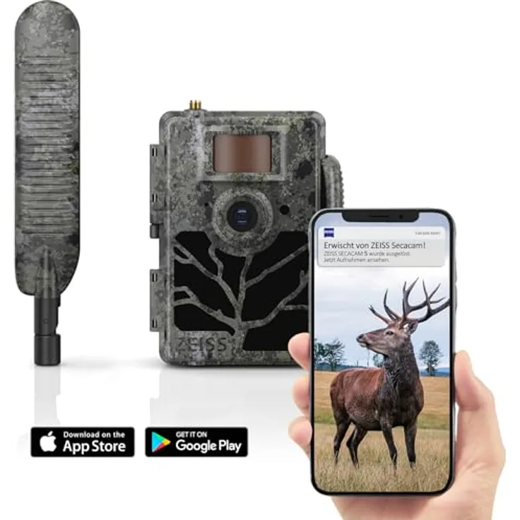 ZEISS Überwachungskamera Secacam 5 100° Weitwinkel, wetterfestes Gehäuse, schwarz