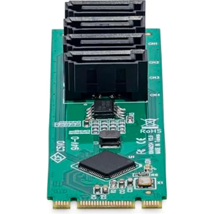 StarTech 4-Port M.2 zu SATA Adapterkarte, Kontrollerkarte für 4 unabhängige SATA-Laufwerke, 6 Gbit/s, PCIe-kompatibel – Bild 5