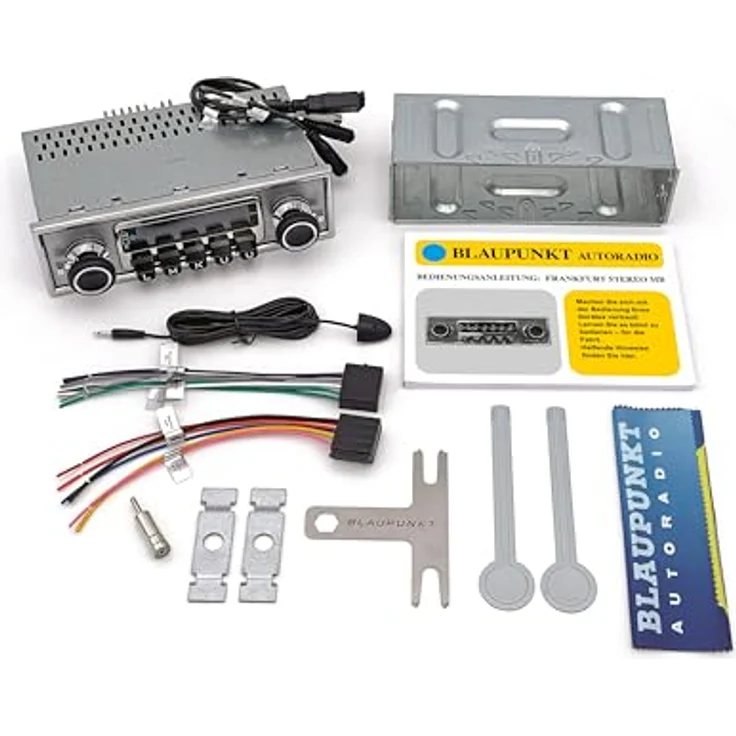 Blaupunkt Frankfurt Stereo MB, 1-DIN Autoradio im Oldtimer-Design mit DAB+, Bluetooth, USB, AUX-Eingang, Lenkradfernbedienung, Sub-Out und 4x50 Watt Leistung – Bild 4
