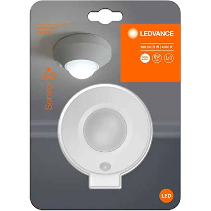 LEDVANCE LED Batteriebetriebene Leuchte, Leuchte für Innenanwendungen, Bewegungssensor, Tag-Nacht-Sensor, Kaltweiß, 86,0 mm x 47,0 mm, NIGHTLUX Ceiling – Bild 2