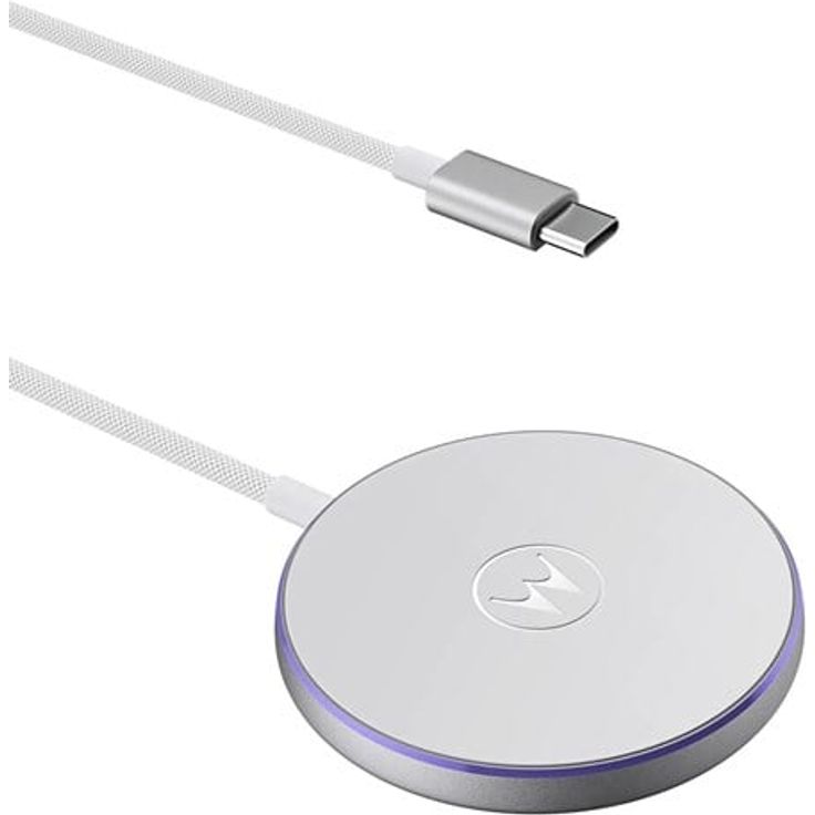 Motorola moto Snap Wireless Charger, 30 W magnetisches kabelloses Ladegerät mit Aluminiumkonstruktion und spritzwassergeschütztem Design
