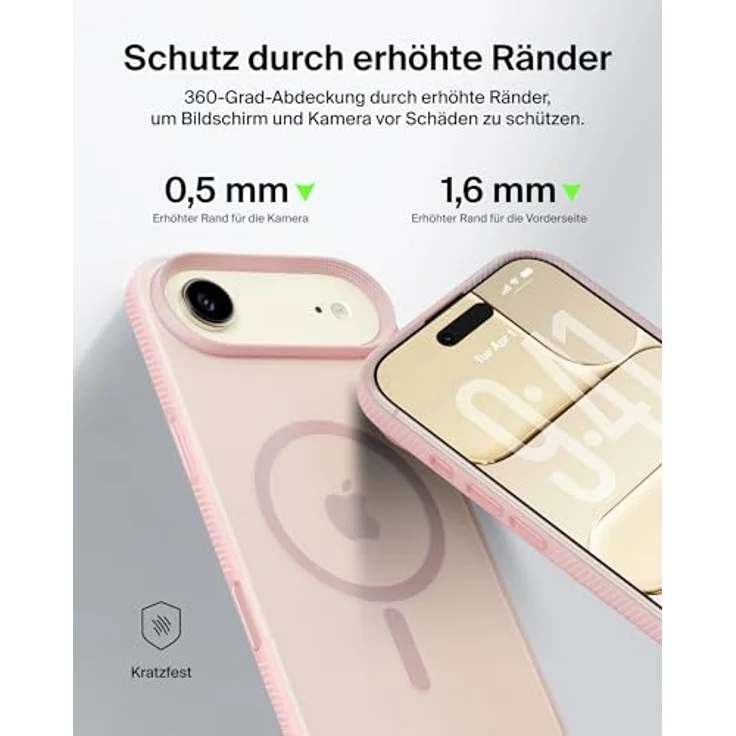 Belkin Grip Magn. Schutzhülle iPhone Air, pink, mit Stoßschutz und integrierter Kamerasteuerung – Bild 6