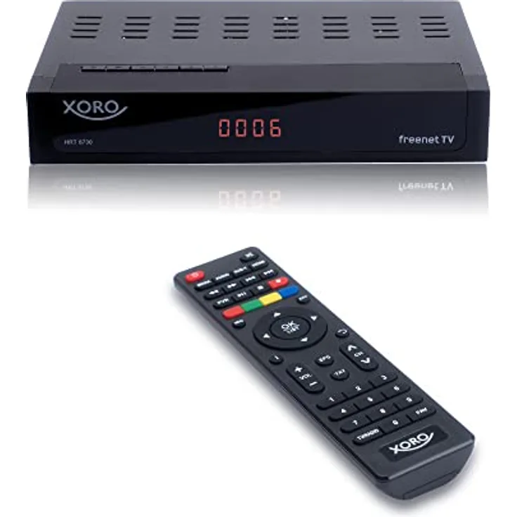 XORO HRT 8730 Hybrid - DVB-C/T2 Combo Receiver, USB Mediaplayer, PVR Ready, Timeshift, integriertes Irdeto-Zugangssystem für Freenet TV und 6 Monate Guthaben - Preisvergleich