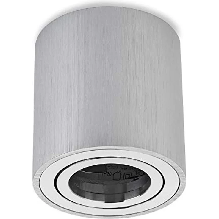 Sweet Led Aufbauleuchte Aufbaustrahler Deckenleuchte Aufputz mit GU10 Fassung 230V Alu-gebüstet schwenkbar Deckenleuchte Strahler Deckenlampe Aufbau-lampe Downlight aus Aluminium (Rund-Silber-alu) – Bild 1
